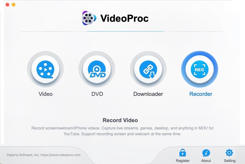 videoproc converter main interface