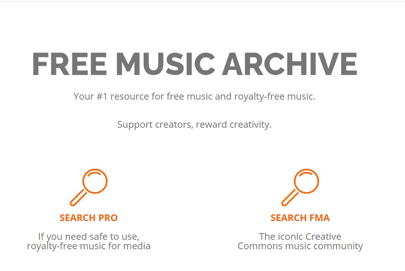 free music archive web page